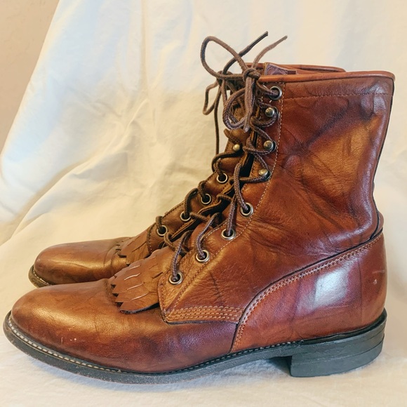 Justin Boots Shoes - Justin vintage lace up combat boots - size 6 1/2